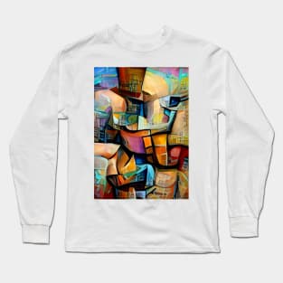 Hidden Structure Cubist Design Long Sleeve T-Shirt